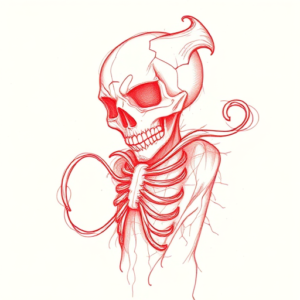 Loose Red Pencil Halloween Tattoo