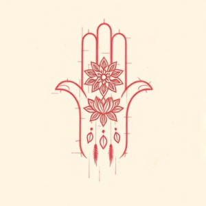 Loose Red Pencil Hamsa Tattoo
