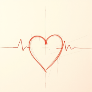Loose Red Pencil Heartbeat Tattoo