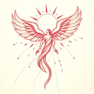 Loose Red Pencil Heaven Tattoo