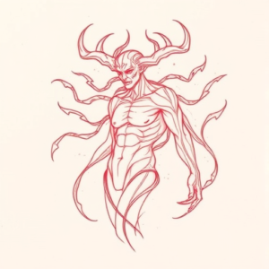 Loose Red Pencil Hecate Tattoo