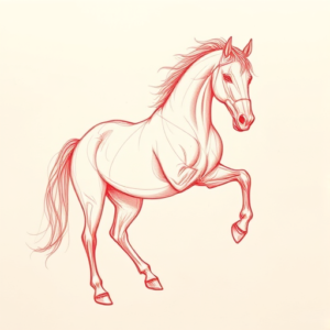 Loose Red Pencil Horse Tattoo