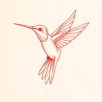 Loose Red Pencil Hummingbird Tattoo