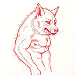 Loose Red Pencil Husky Tattoo
