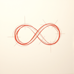 Loose Red Pencil Infinity Tattoo