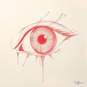 Loose Red Pencil Iris Tattoo