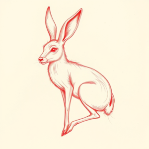 Loose Red Pencil Jackalope Tattoo