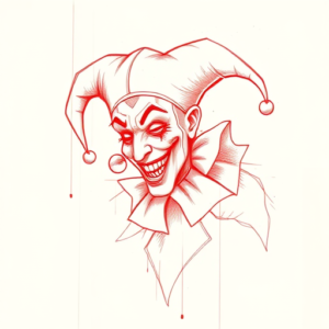 Loose Red Pencil Jester Tattoo