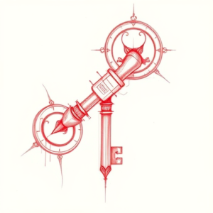 Loose Red Pencil Key Tattoo