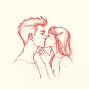 Loose Red Pencil Kiss Tattoo