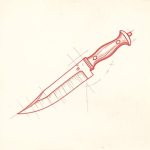 Loose Red Pencil Knife Tattoo
