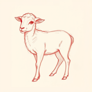 Loose Red Pencil Lamb Tattoo