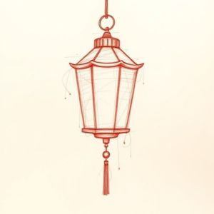Loose Red Pencil Lantern Tattoo