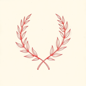 Loose Red Pencil Laurel Tattoo