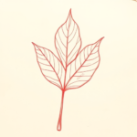 Loose Red Pencil Leaf Tattoo