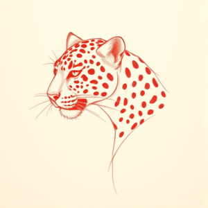 Loose Red Pencil Leopard Tattoo