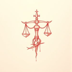 Loose Red Pencil Libra Tattoo