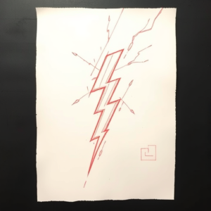 Loose Red Pencil Lightning Tattoo