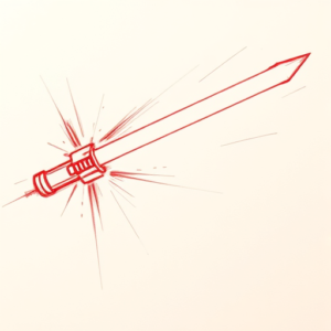 Loose Red Pencil Lightsaber Tattoo