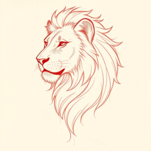 Loose Red Pencil Lioness Tattoo