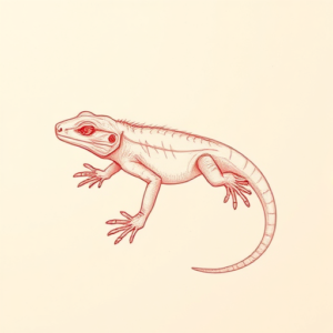 Loose Red Pencil Lizard Tattoo