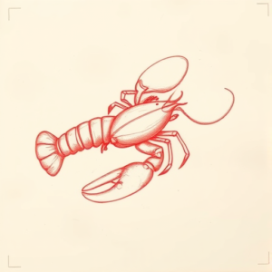 Loose Red Pencil Lobster Tattoo