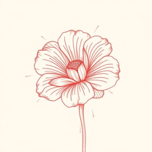 Loose Red Pencil Marigold Tattoo