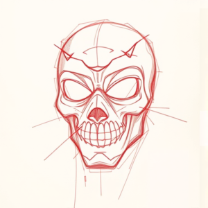 Loose Red Pencil Mask Tattoo