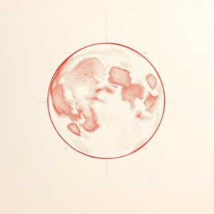 Loose Red Pencil Moon Tattoo