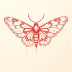 Loose Red Pencil Moth Tattoo