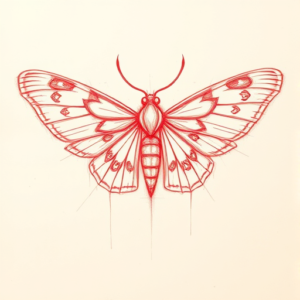 Loose Red Pencil Moth Tattoo