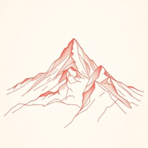 Loose Red Pencil Mountain Tattoo