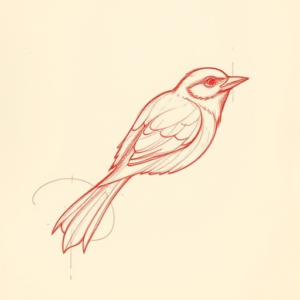 Loose Red Pencil Nature Tattoo