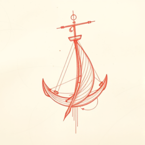 Loose Red Pencil Nautical Tattoo