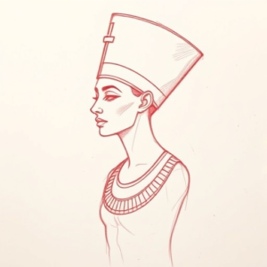 Loose Red Pencil Nefertiti Tattoo