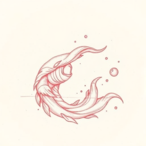Loose Red Pencil Ocean Tattoo