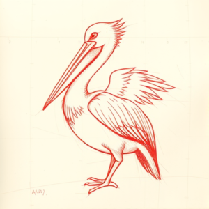 Loose Red Pencil Pelican Tattoo