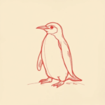 Loose Red Pencil Penguin Tattoo