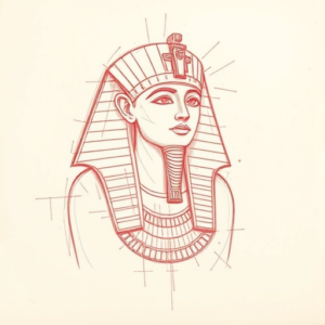 Loose Red Pencil Pharaoh Tattoo