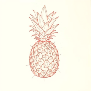 Loose Red Pencil Pineapple Tattoo