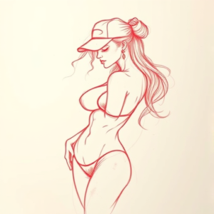 Loose Red Pencil Pinup Tattoo