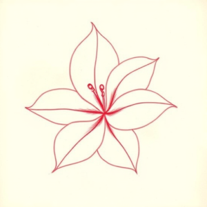 Loose Red Pencil Plumeria Tattoo