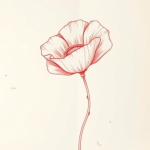 Loose Red Pencil Poppy Tattoo