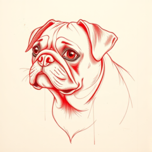 Loose Red Pencil Pug Tattoo