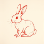 Loose Red Pencil Rabbit Tattoo
