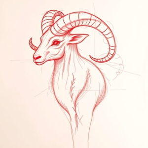 Loose Red Pencil Ram Tattoo
