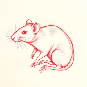 Loose Red Pencil Rat Tattoo