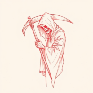 Loose Red Pencil Reaper Tattoo