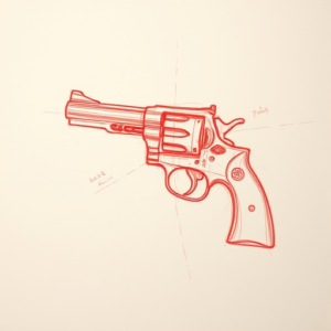 Loose Red Pencil Revolver Tattoo