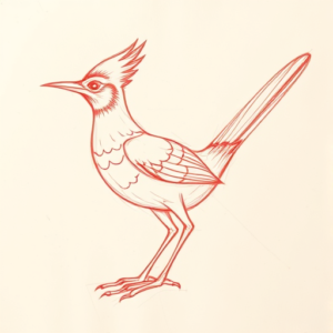 Loose Red Pencil Roadrunner Tattoo